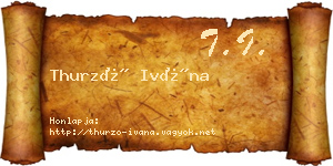 Thurzó Ivána névjegykártya
